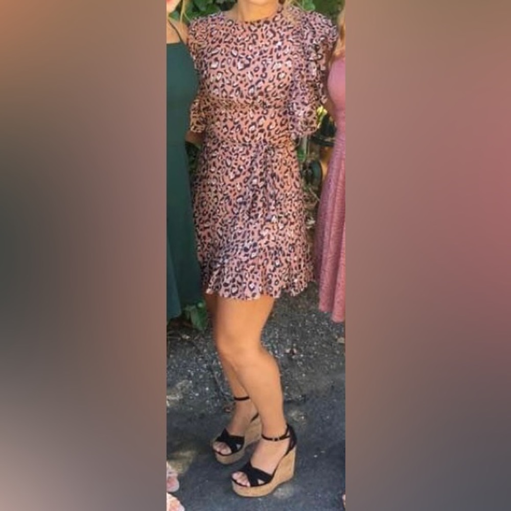 Mauve and black leopard print dress